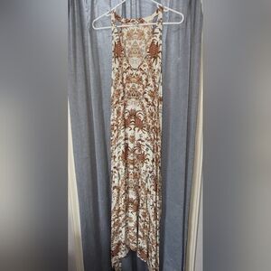 Lucky Brand Pineapple Print Midi Dress Size Medium